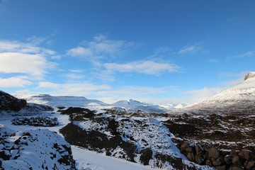 The Faroe Islands on a winters day in the north Atlantic 