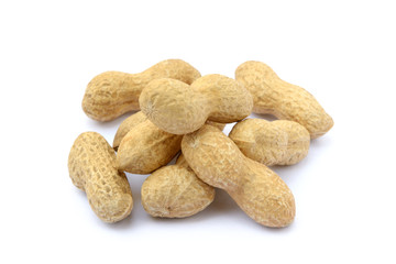 Peanuts in shell isolated on white background