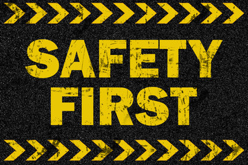 Safety first word on grunge background - obrazy, fototapety, plakaty