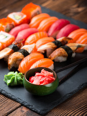 Various kinds of sushi
