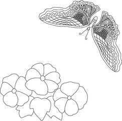 flower and butterfly pattern