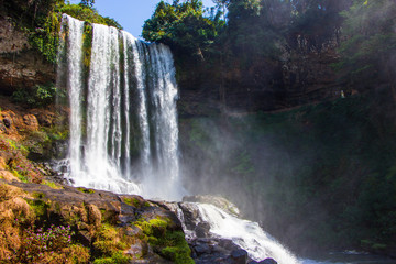 big beautiful waterfall in the park Dambri, Vietnam