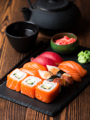 Various kinds of sushi