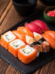 Various kinds of sushi