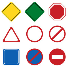 Blank road sign on white background