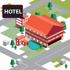 map Isometric hotel