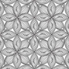 Abstract floral seamless pattern. Ornamental ethnic geometric ba