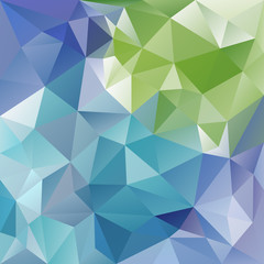vector abstract irregular polygon background with a triangular pattern in blue and green colors