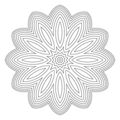 Black and white abstract pattern, mandala.
