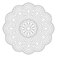 Black and white abstract pattern, mandala.