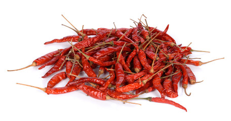 dried chili on white background