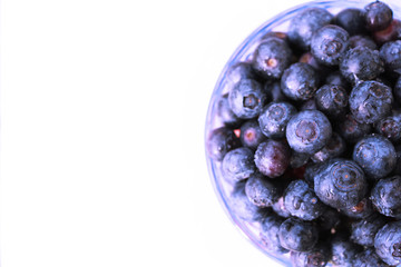 Blueberries and copy space