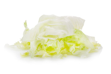 Green Iceberg lettuce on White Background