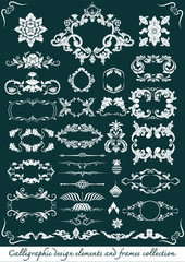 Calligraphy Ornate frames and scroll elements for design. Vector