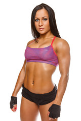 Fototapeta premium Brunette woman in sportswear.