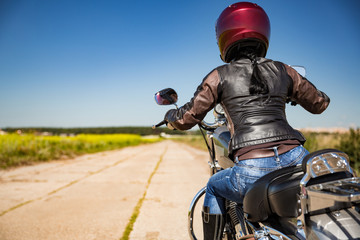 Biker girl First-person view