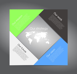 Vector abstract cube infographic network template