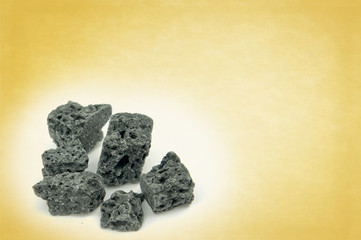 Candy coal isolated with vintage copy space
