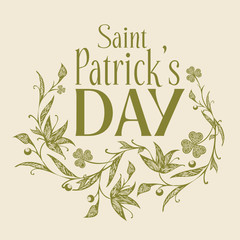 Obraz premium Saint Patrick's day vector vintage vignette.