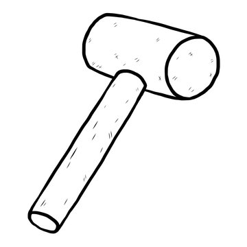 Premium Vector  Chisel and mallet icon hand drawn doodle illustration