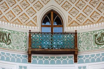 Balcony in the Arab style in the terrace of Vorontsov Palace in Alupka