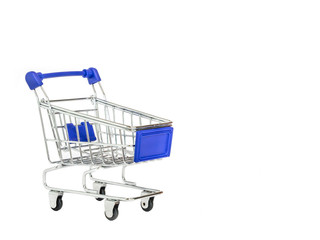 shopping cart isolated on white.