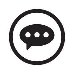 Obraz premium Flat black Comment web icon in circle on white background