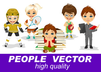 people vector with children's characters