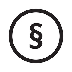 Flat black Paragraph web icon in circle on white background