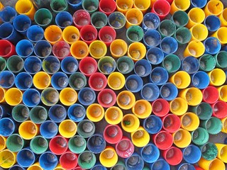 Colorful glass placed