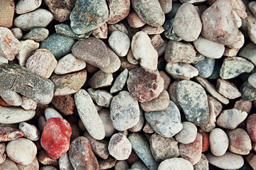 Background of pebbles. Texture building shingle.