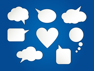 White paper bubbles for speech