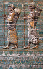 Embossed Colorful Achaemenid Soldiers from Susa of Iran