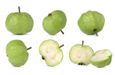 collection of Thai fresh Guava fruit  isolated on white backgrou