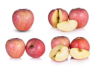 set of apples on white background