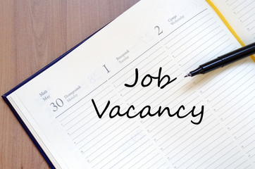 Job vacancy write on notebook