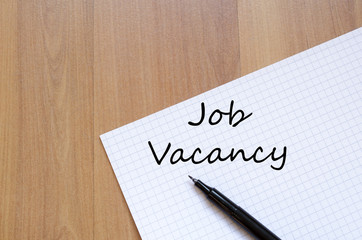 Job vacancy write on notebook