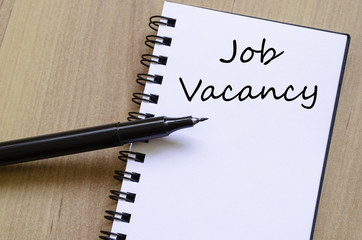 Job vacancy write on notebook