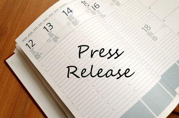 Press release write on notebook