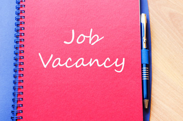 Job vacancy write on notebook