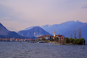 View of Isola dei Pescatori in Lake Maggiore