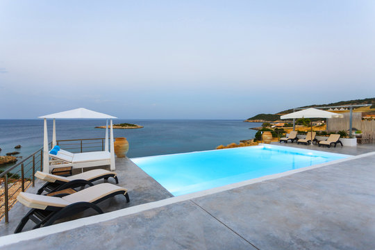 big luxury pool with cazebo