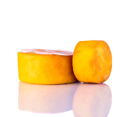 Smoked Cheese Isolated on White Background