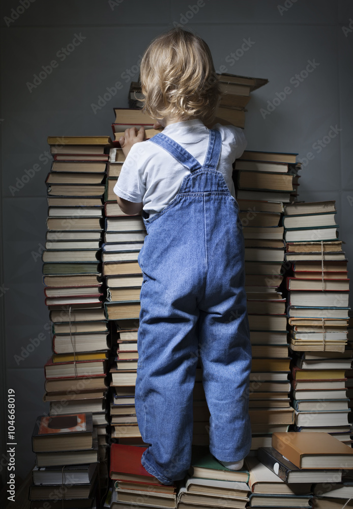 Wall mural children and book