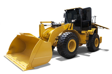 Wheel loader with a steel shovel