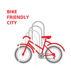 Bike parking vector illustration. Isolated bike parking. Red bicycle parking
