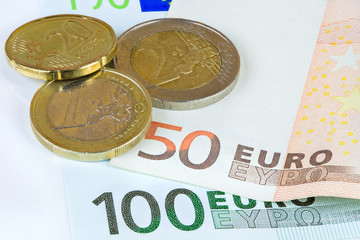 Geld, Euro in Nahaufnahme