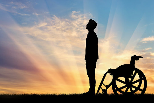 Silhouette of disabled person
