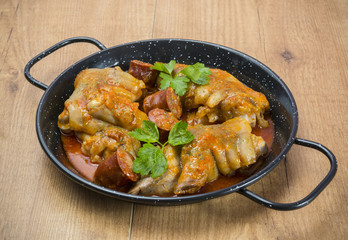 Casquería,manos de cerdo
