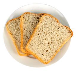 Slices of bread on a plate